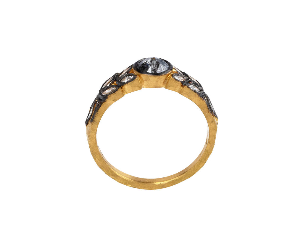 Cathy Waterman Black and White Diamond Small Garland Ring Top