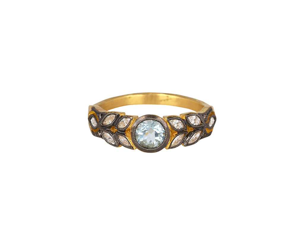 Cathy Waterman Aquamarine Small Garland Ring
