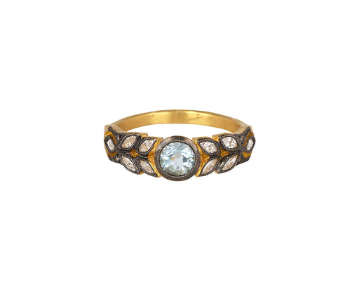 Cathy Waterman Aquamarine Small Garland Ring