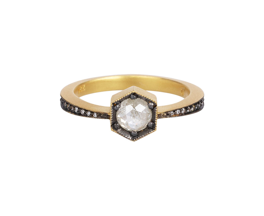 Gray Diamond Hex Ring