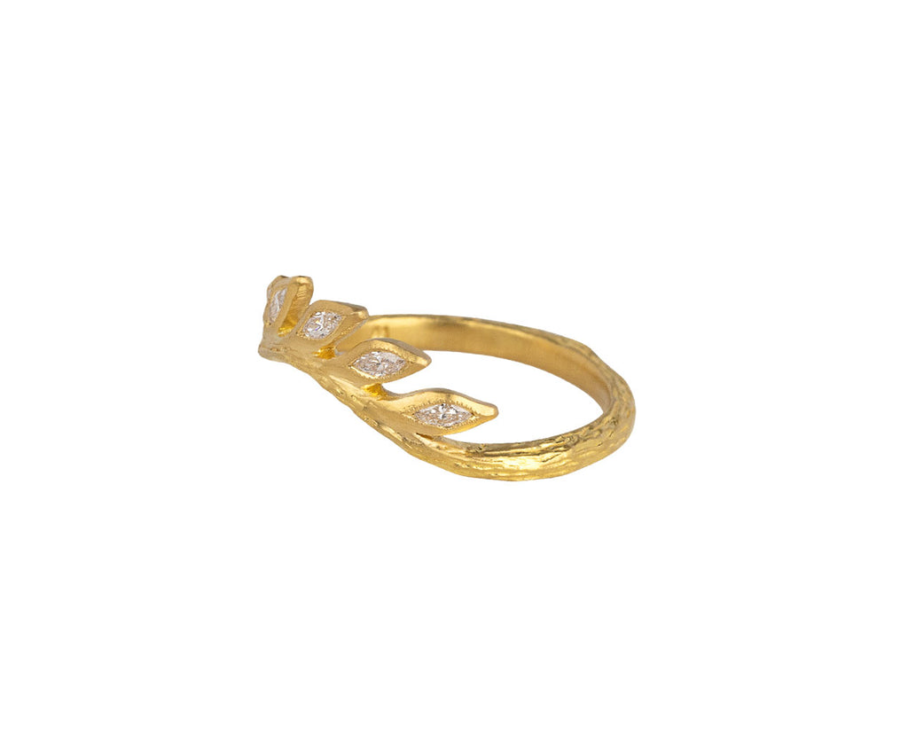 Cathy Waterman Marquise Diamond Curved What Band Side View