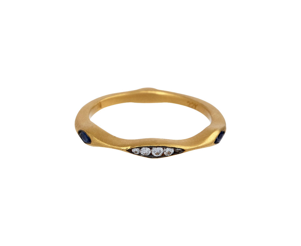 Cathy Waterman Diamond and Blue Sapphire Eye of Horus Band