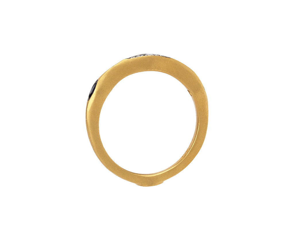 Cathy Waterman Diamond and Blue Sapphire Eye of Horus Band Top