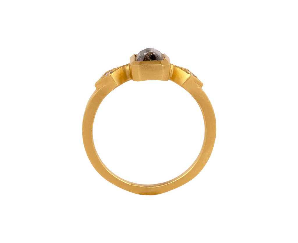 Cathy Waterman Rustic Diamond Geometric Ring Top