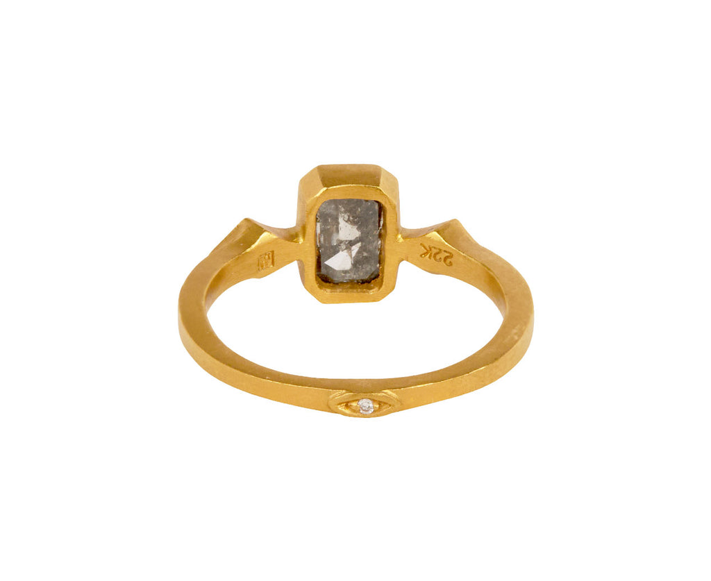 Cathy Waterman Rustic Diamond Geometric Ring Back