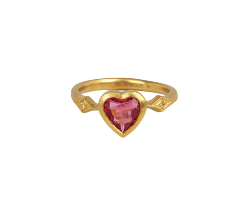Cathy Waterman Pink Tourmaline Heart Ring