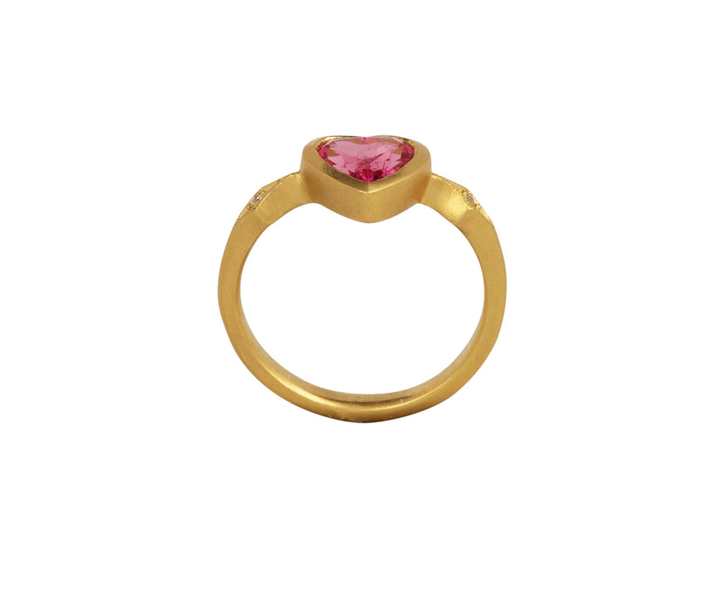 Pink Tourmaline Heart Ring