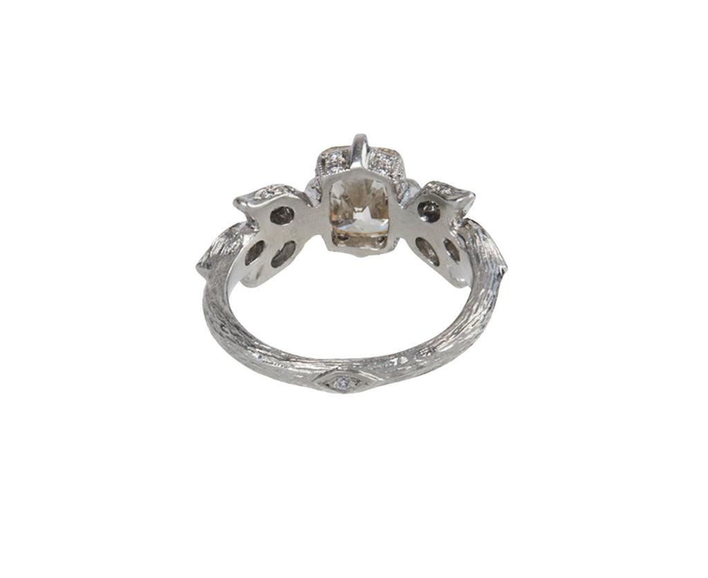 Cathy Waterman Champagne Diamond Marquise Leaf Ring Back View
